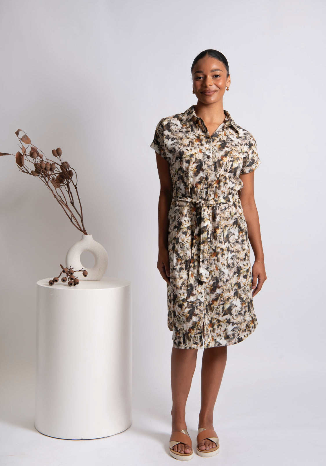 Bridge & Lord Print Shirt Dress BL4246