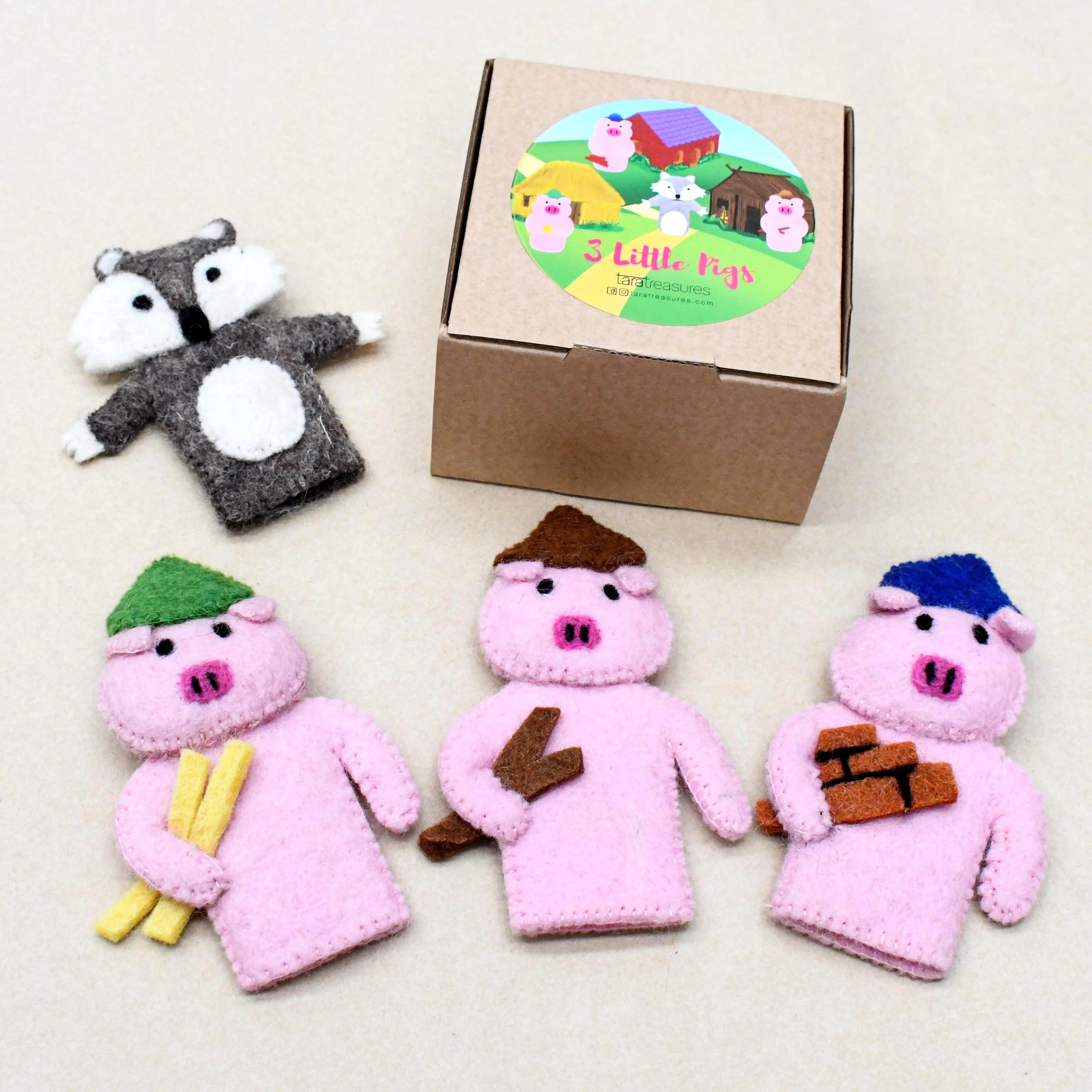 Three Little Pigs Finger Puppet Boxed Set – My Girlfriend & I